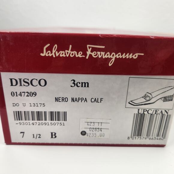 Salvatore Ferragamo Nero Nappy Calf Loafer Black Patent Leather 7.5B Narrow - Picture 11 of 12